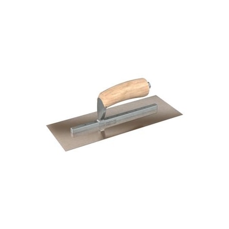 Golden Stainless Steel Finishing Trowel - Square End - 11-1/2 X 4-1/2 With Camel Wood Back Handle